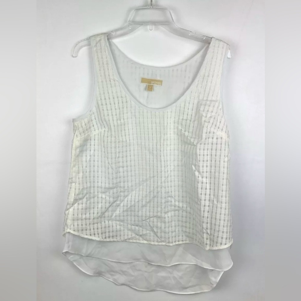 Michael Kors Women’s White Sleeveless Tiered Top Size Medium